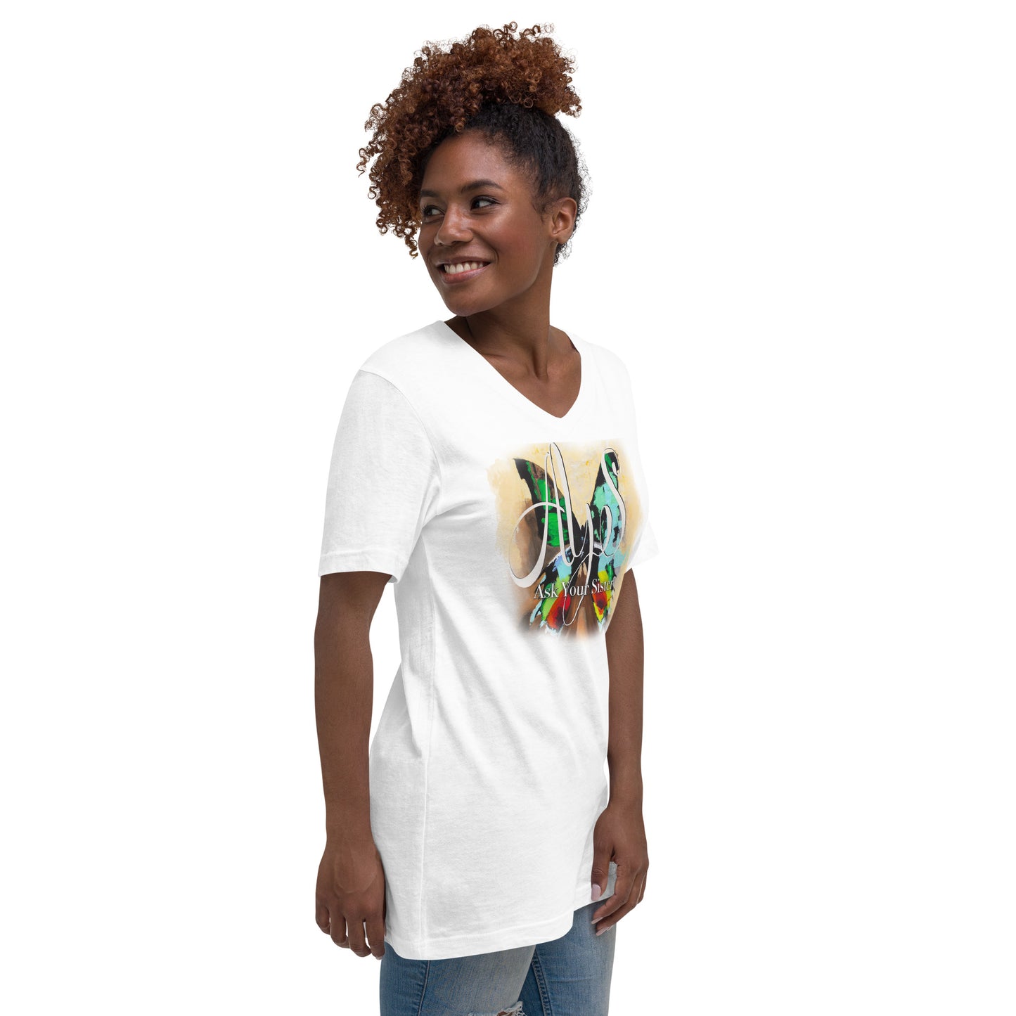 Logo Butterfly V-Neck T-Shirt
