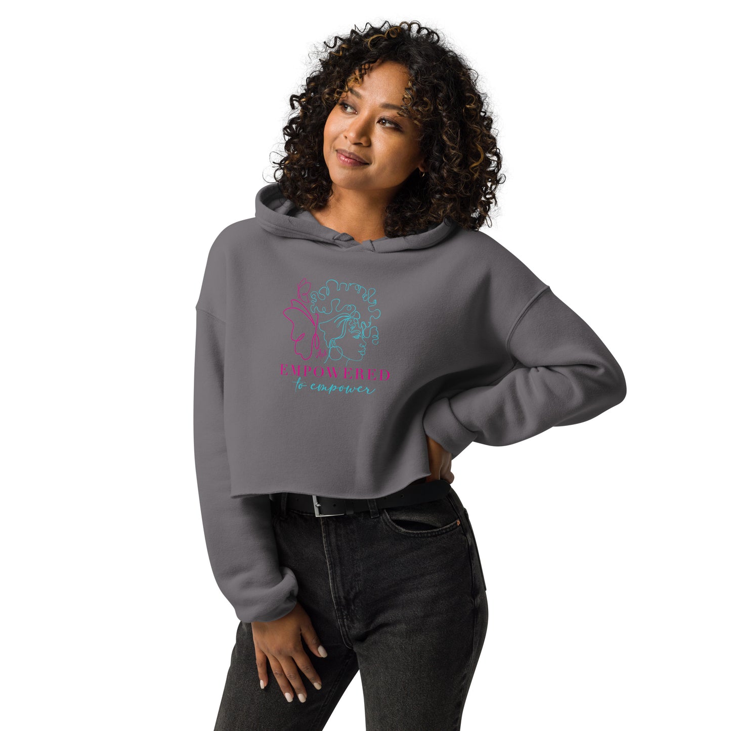 Empowered Colorful Crop Hoodie
