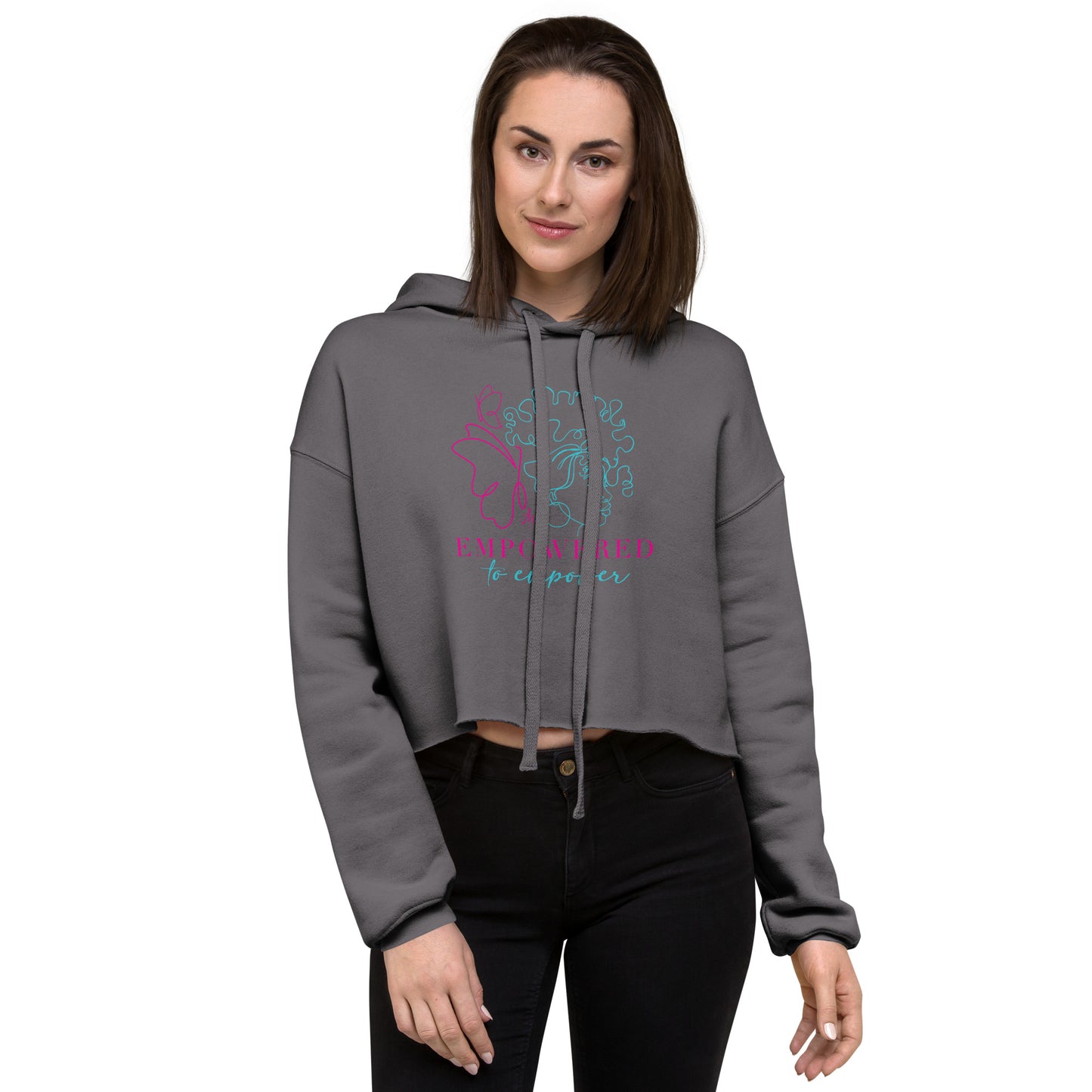 Empowered Colorful Crop Hoodie