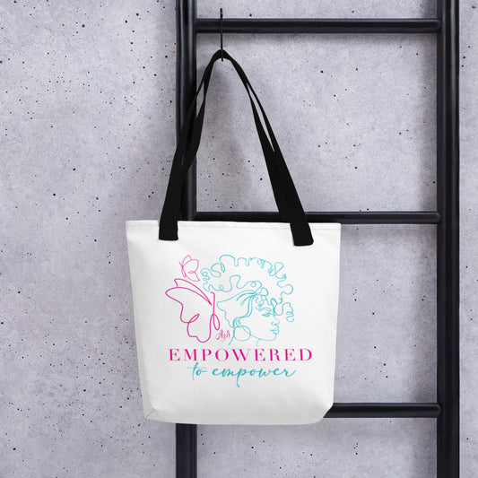 Empowered to Empower Pink and Teal Tote bag