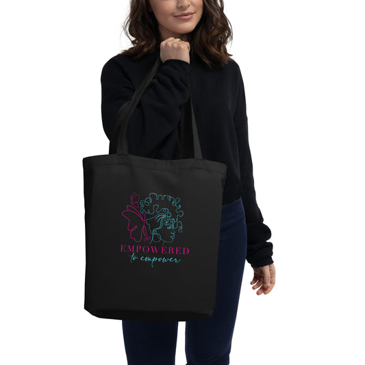 Empowered to Empower Pink/Teal Letters Eco Tote Bag