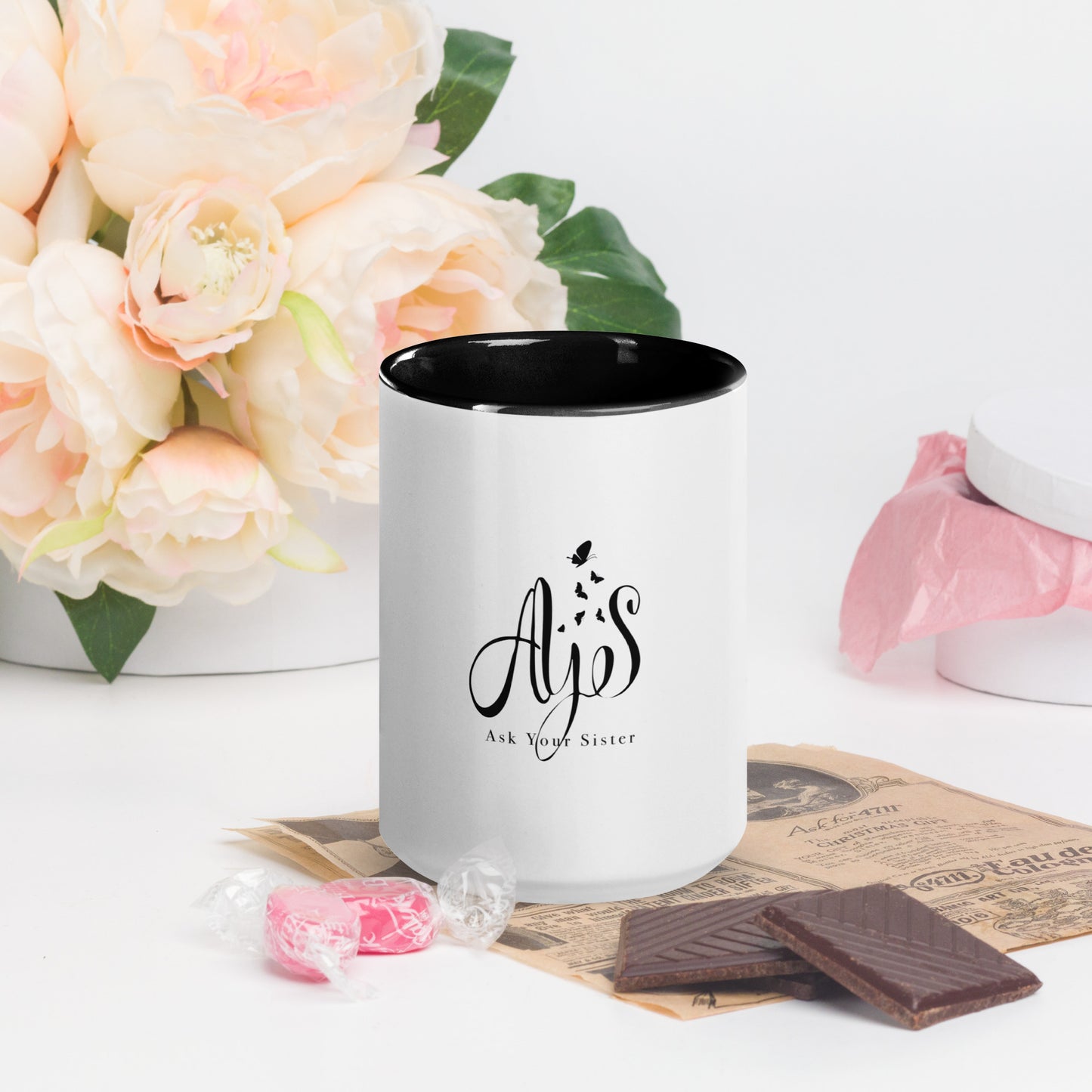 AYS BLK Letters Mug with Color Inside