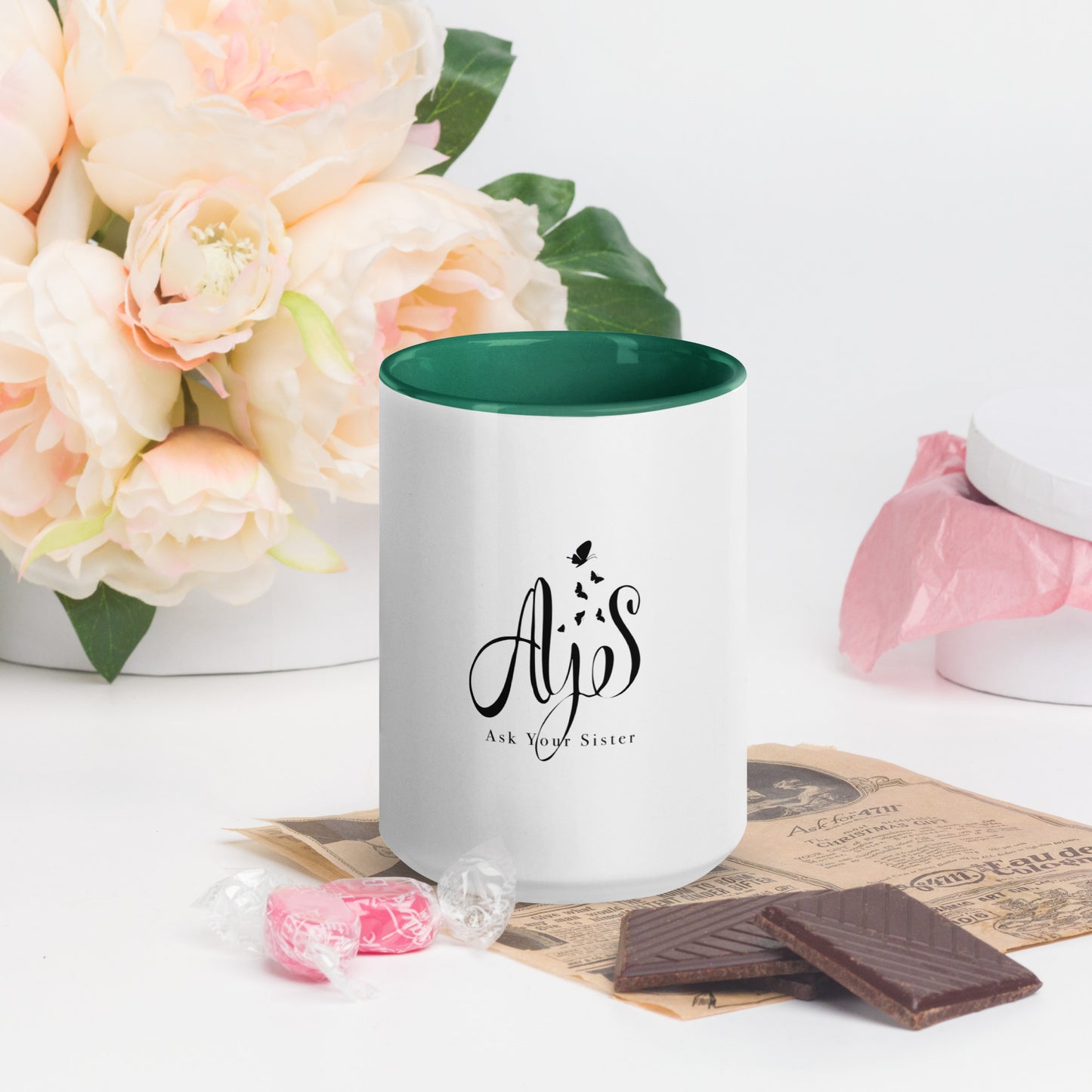 AYS BLK Letters Mug with Color Inside