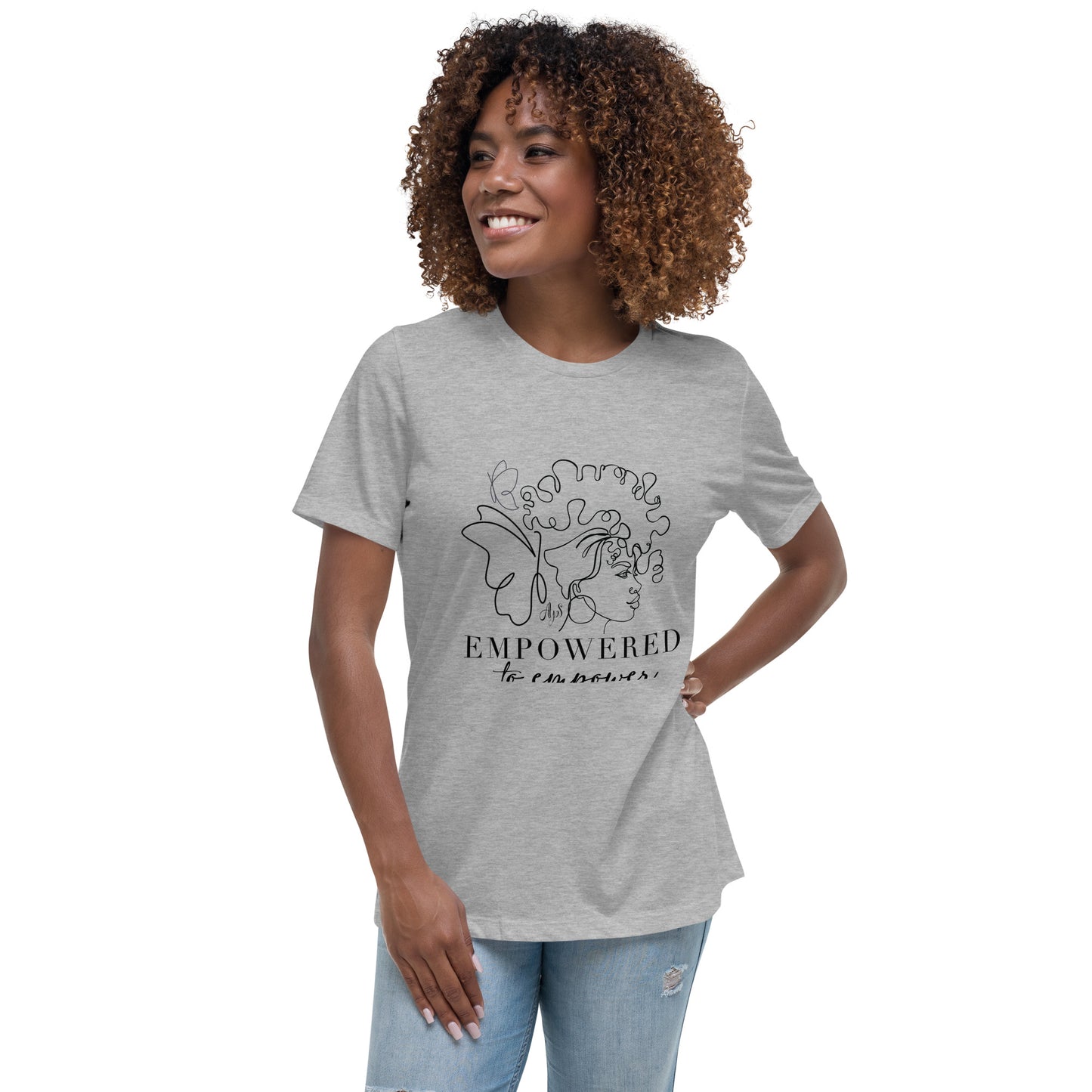 Empowered to Empower BLK Letters Women's Relaxed T-Shirt