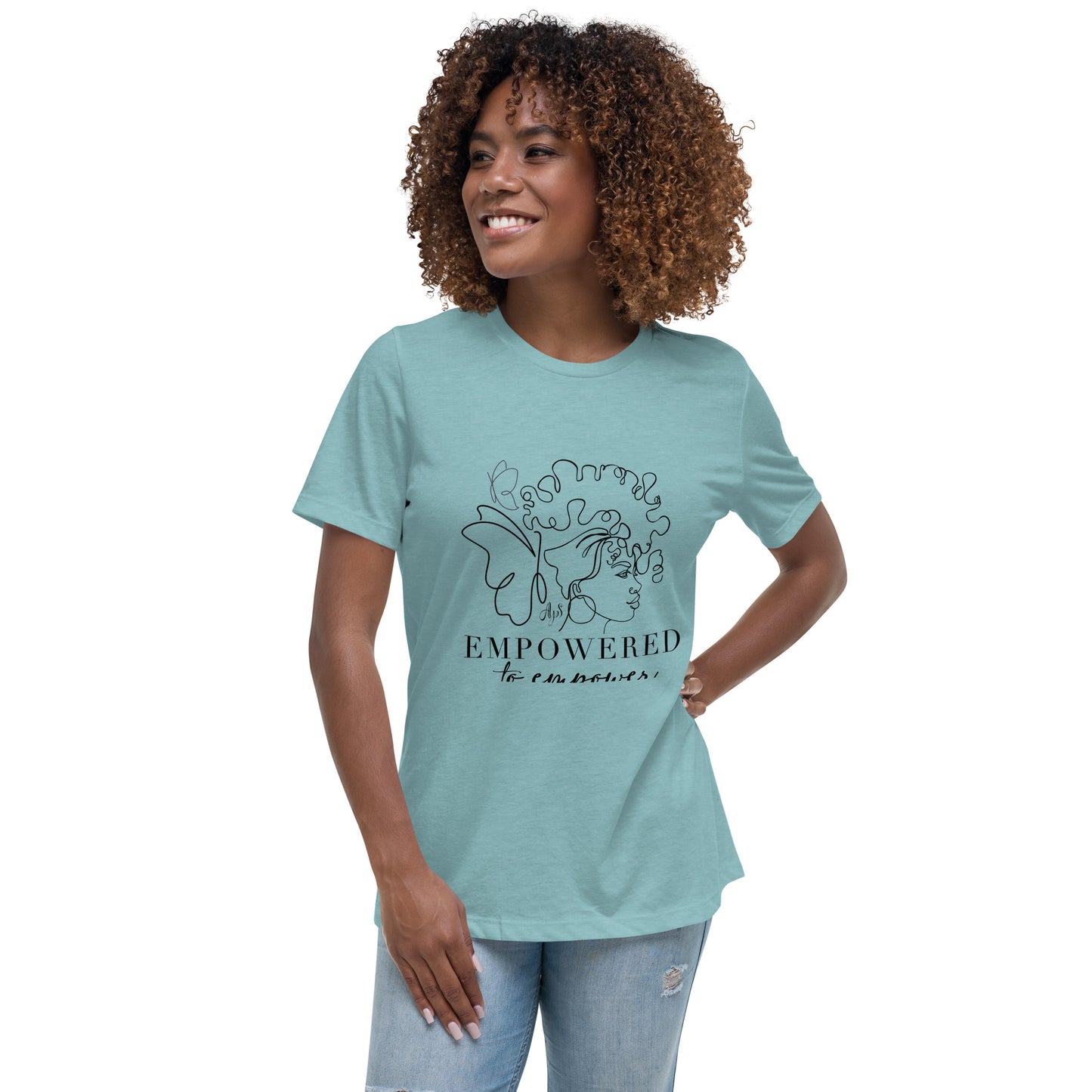 Empowered to Empower BLK Letters Women's Relaxed T-Shirt