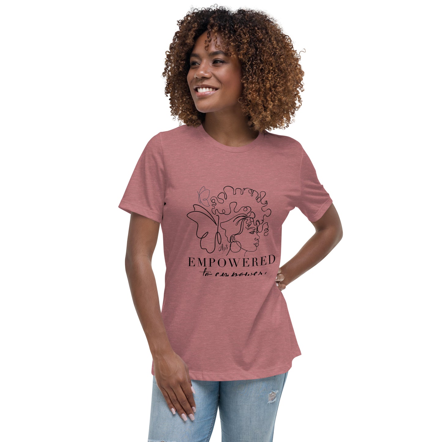 Empowered to Empower BLK Letters Women's Relaxed T-Shirt