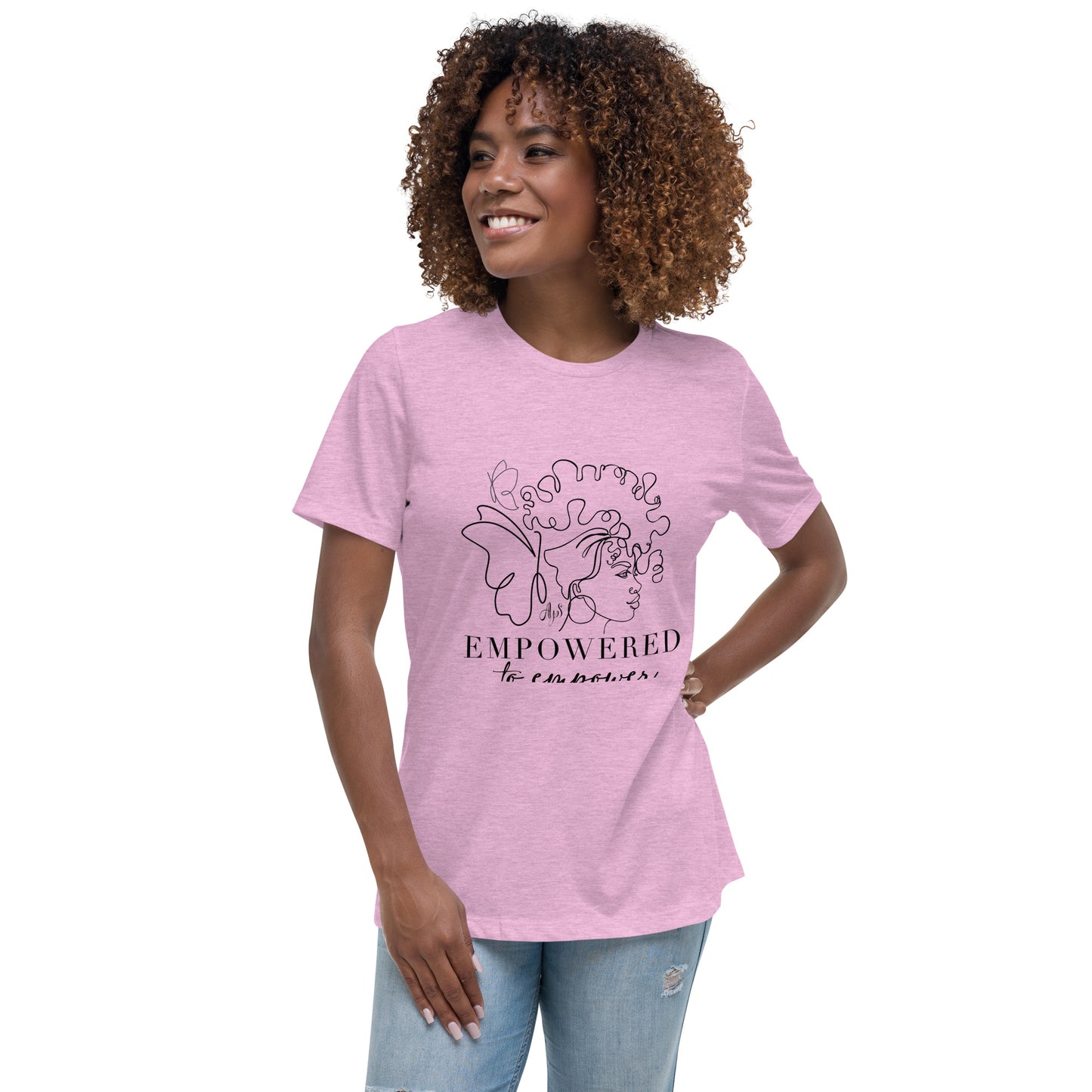 Empowered to Empower BLK Letters Women's Relaxed T-Shirt