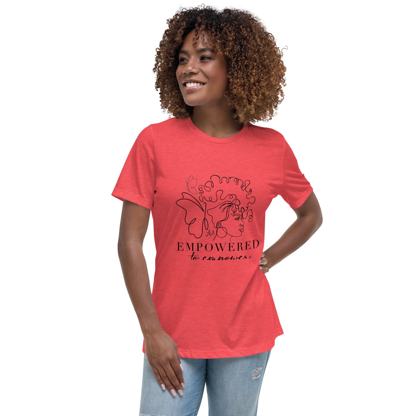 Empowered to Empower BLK Letters Women's Relaxed T-Shirt