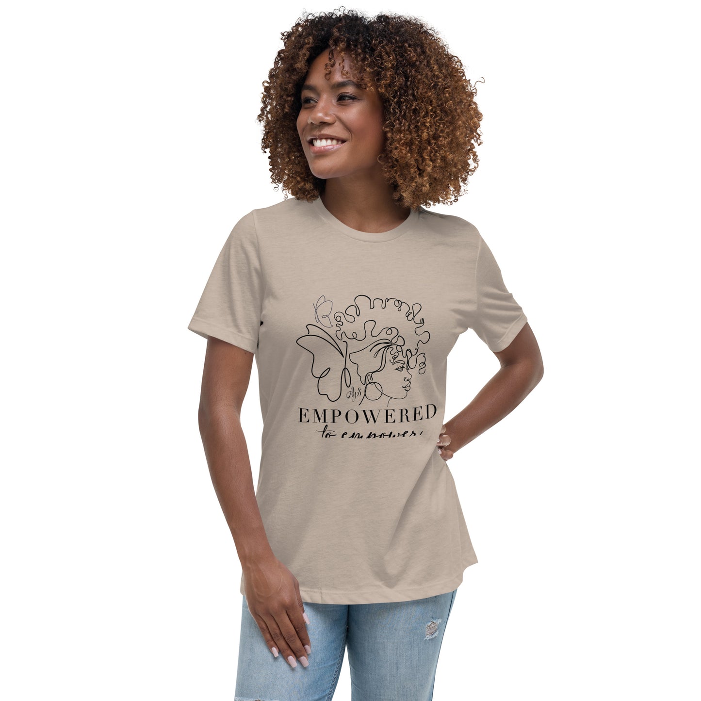 Empowered to Empower BLK Letters Women's Relaxed T-Shirt