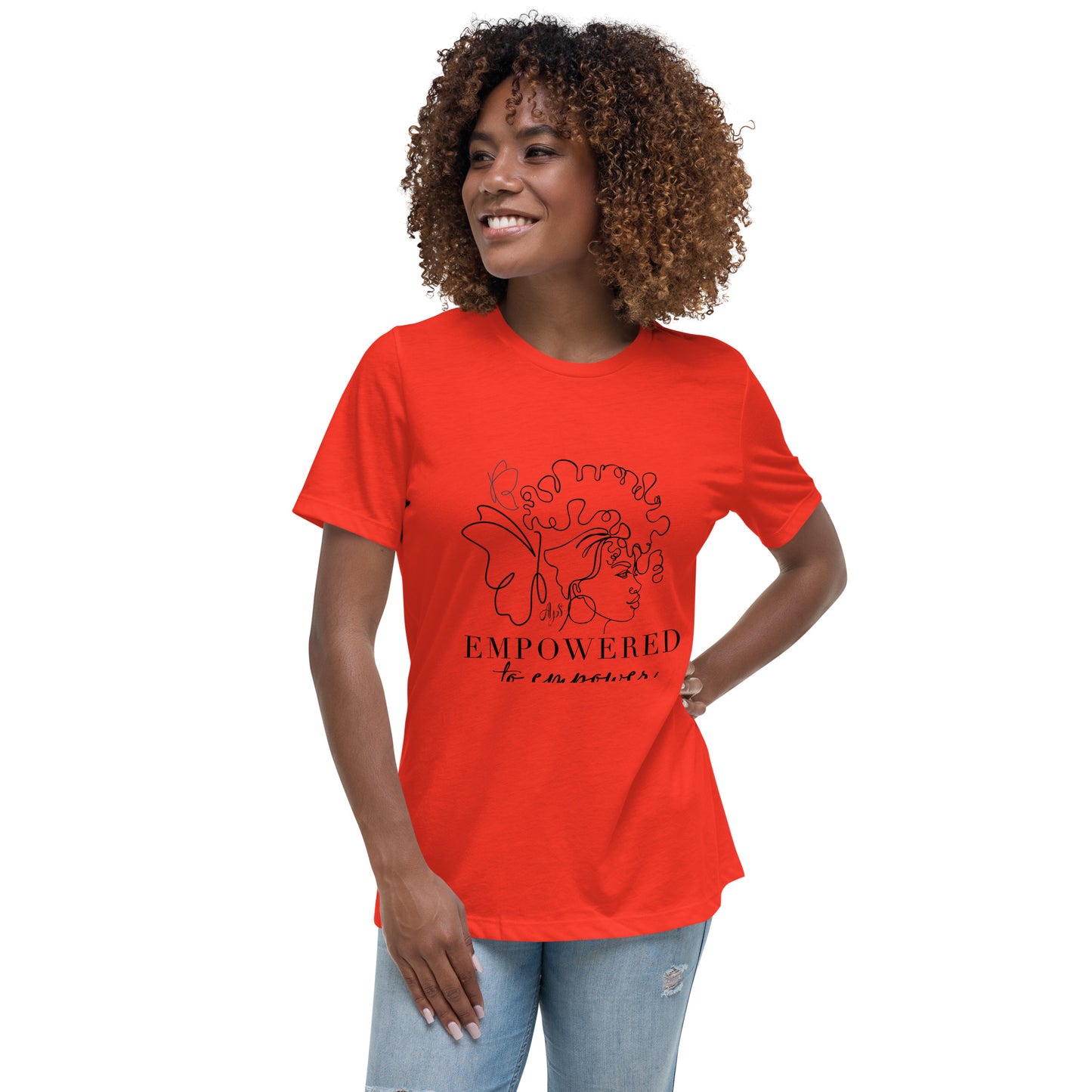 Empowered to Empower BLK Letters Women's Relaxed T-Shirt