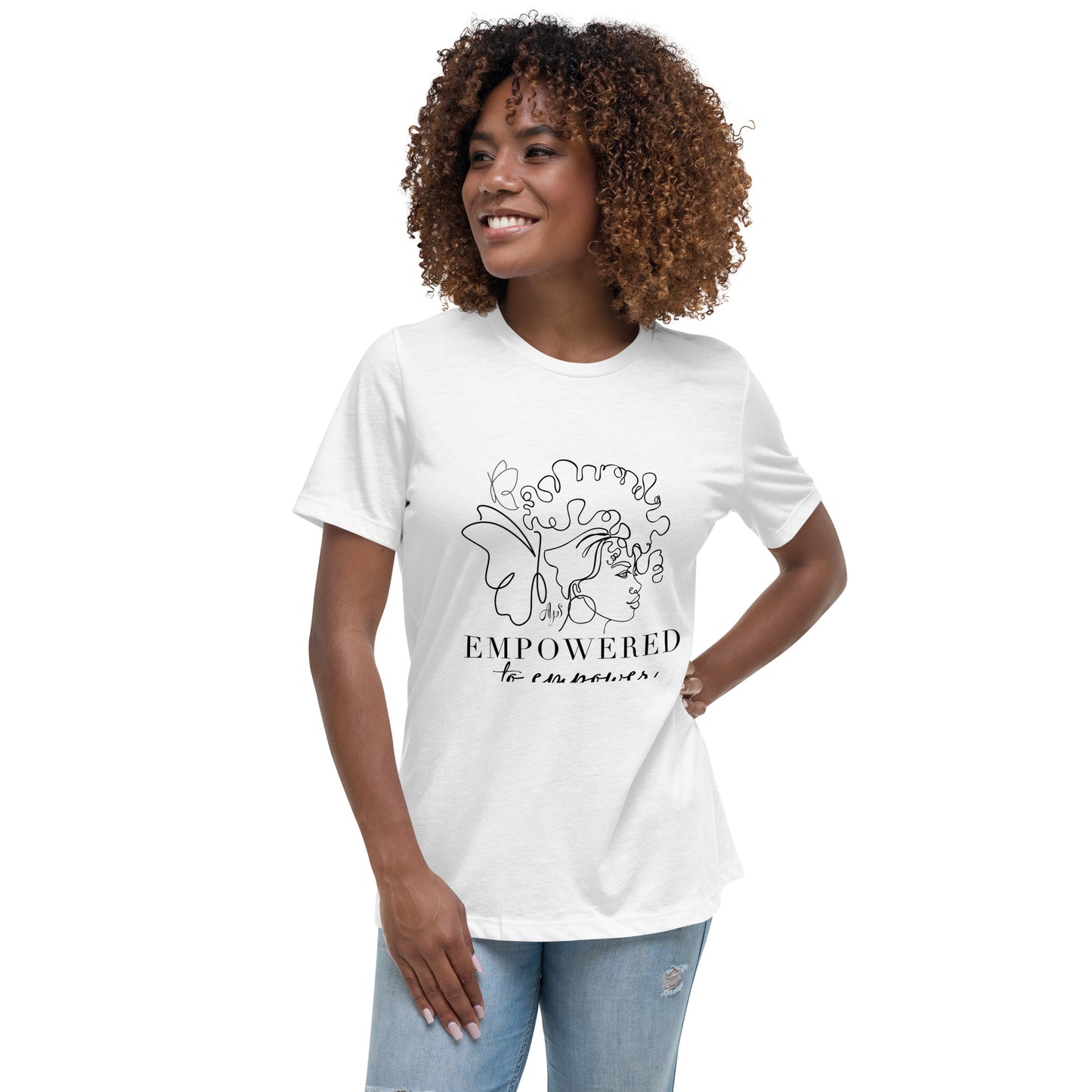 Empowered to Empower BLK Letters Women's Relaxed T-Shirt